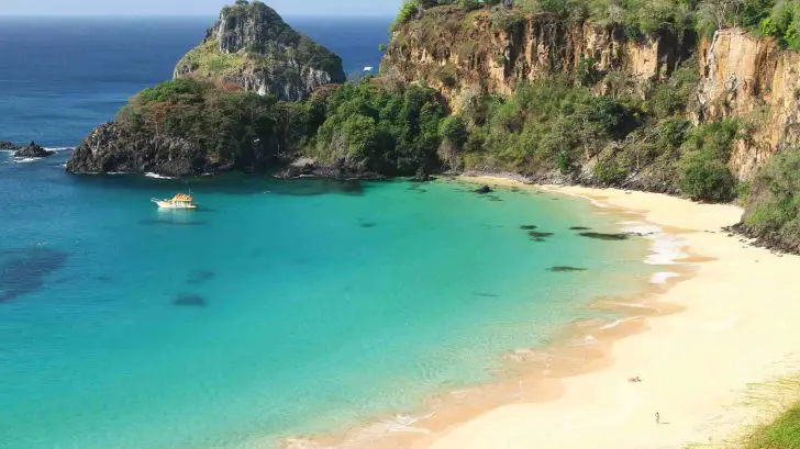 View of vast water of Praia Do Pinho beach